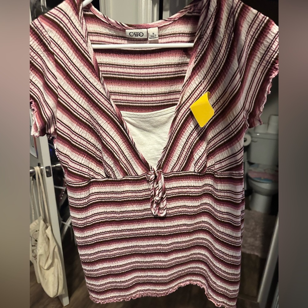 Cato Women's Striped Pink Top